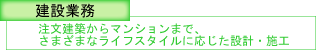 建設業務 注文建築からマンションまで、さまざまなライフスタイルに応じた設計・施工